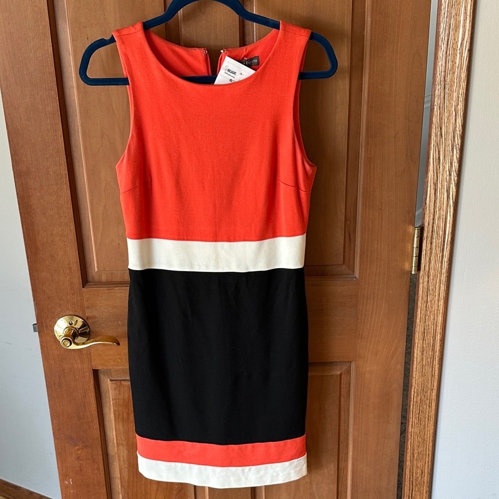 Vince Camuto Red, White, and Black Mini Dress